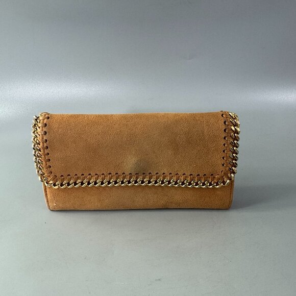 Stella McCartney Handbags - Stella McCartney Falabella Chain-link Detail Brown Leather Long Wallet